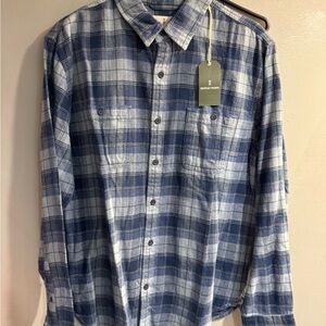 Casual Blue Plaid Men's Shirt